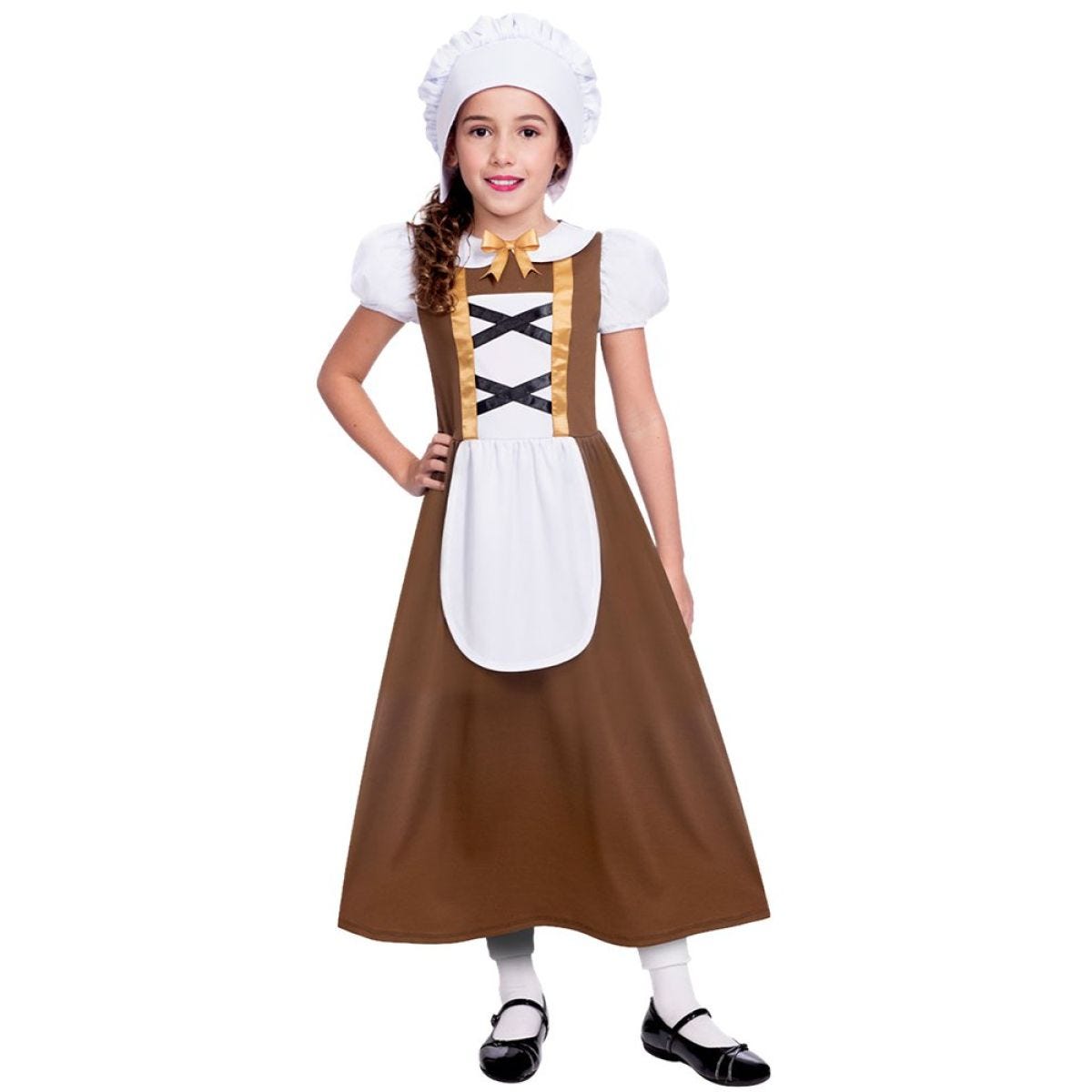 Tudor Girl Brown Dress - Child Costume