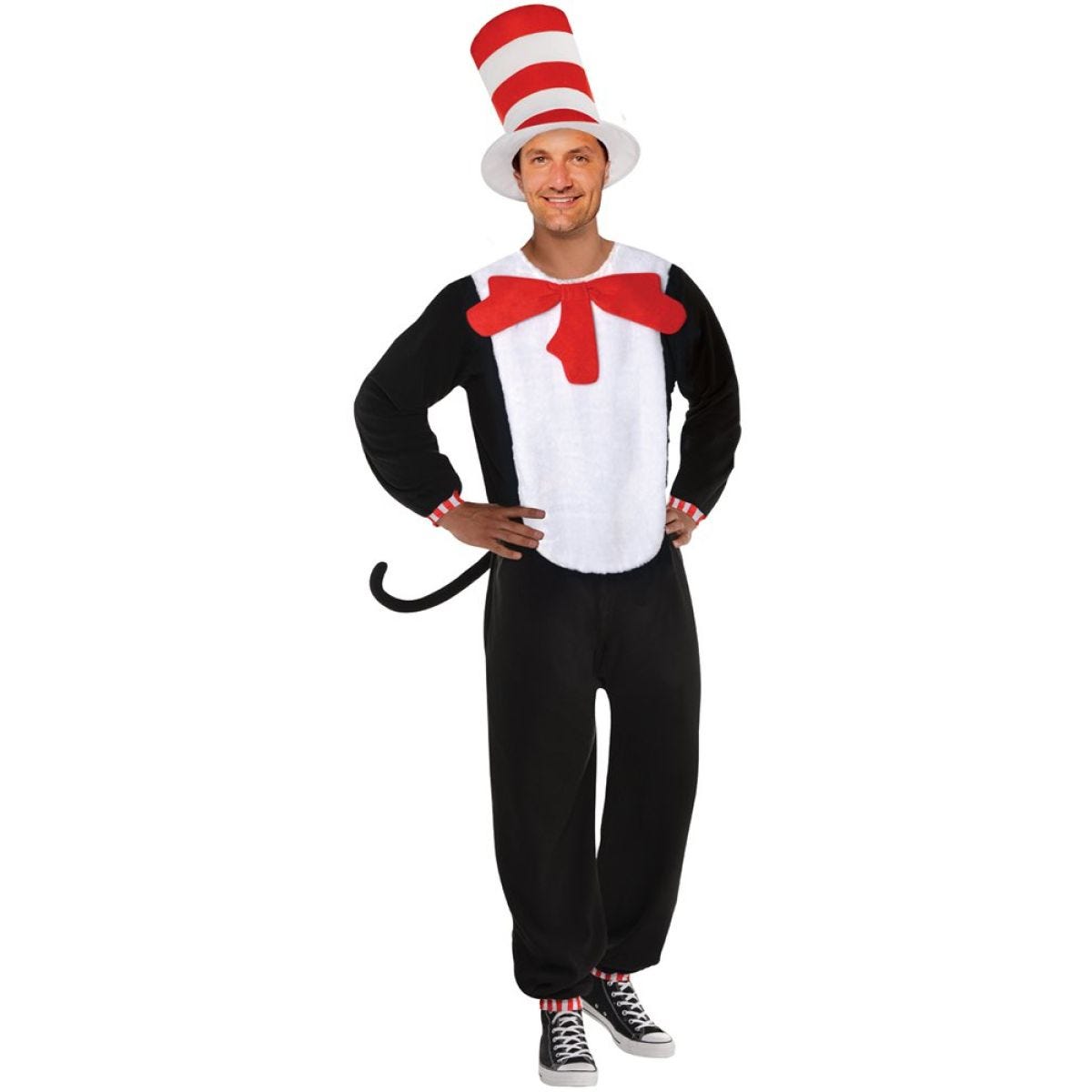 Dr Seuss Cat in the Hat Jumpsuit - Adult Costume