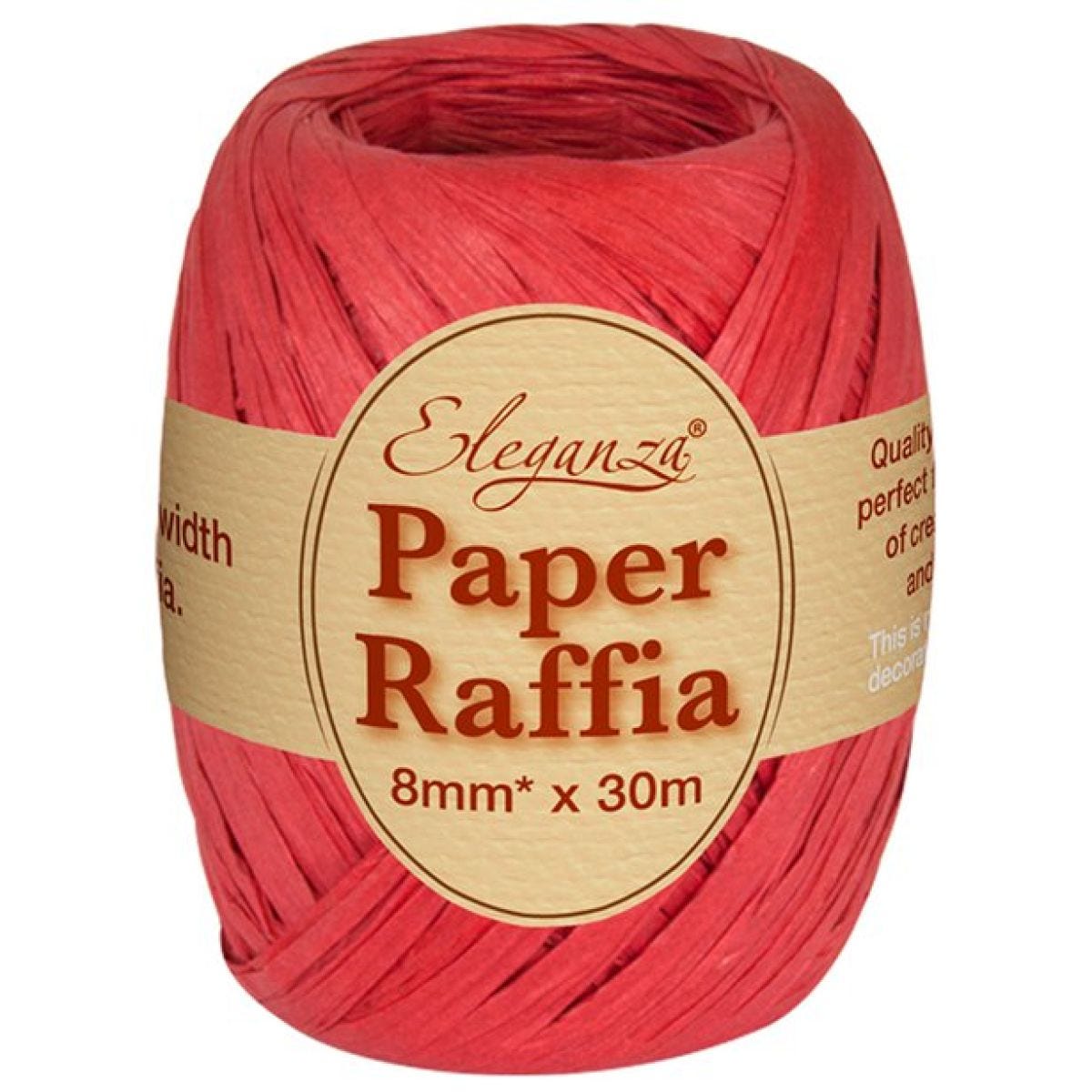 Red Paper Raffia - 30m