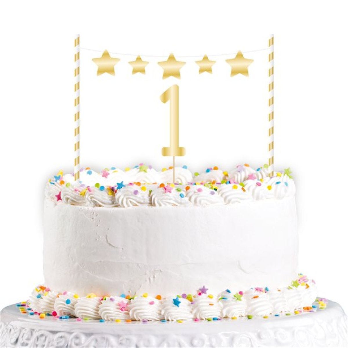 Gold 1st Birthday Cake Topper