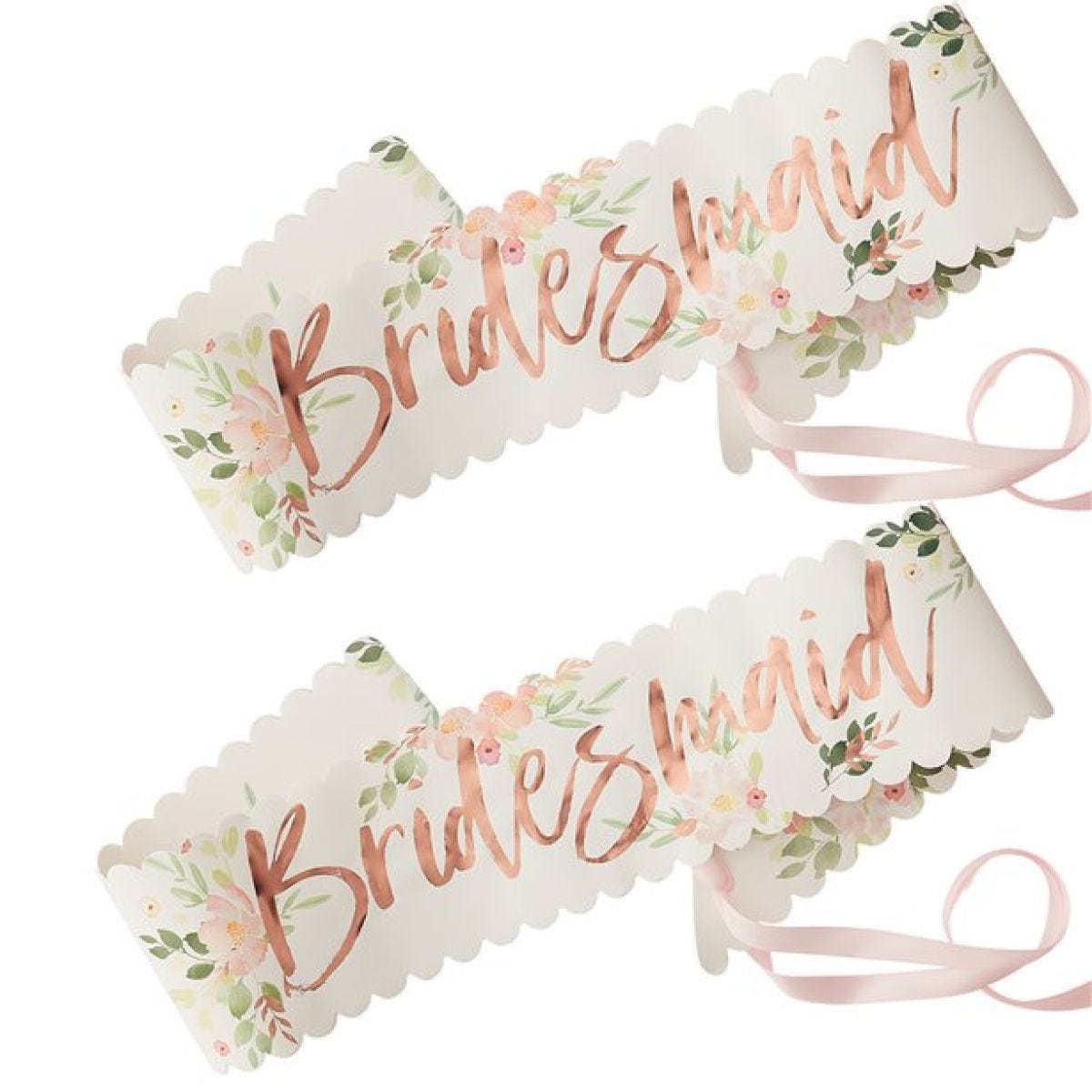 Floral Hen Party &apos;Bridesmaid&apos; Sashes (2pk)