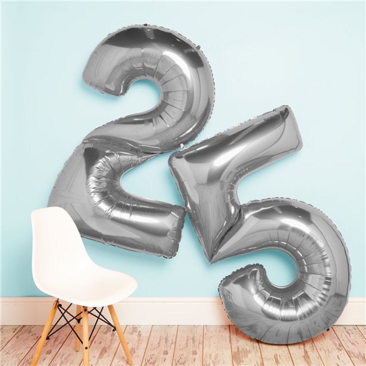 Number 1 Silver Foil Balloon - 64"