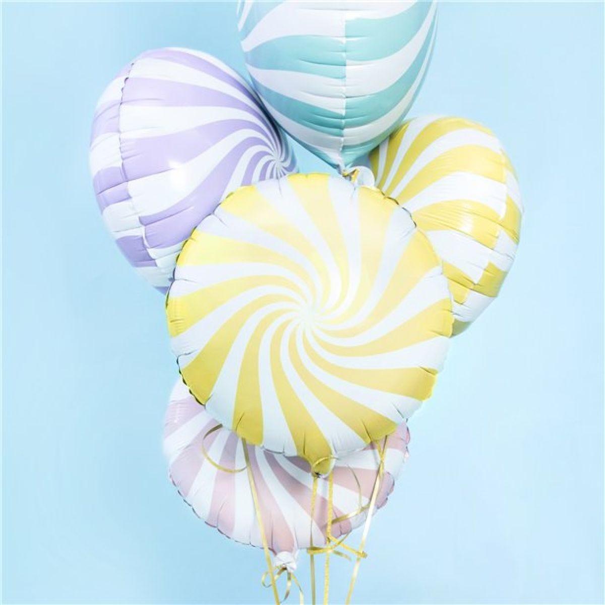 Light Yellow Candy Swirl Foil Balloon - 18"