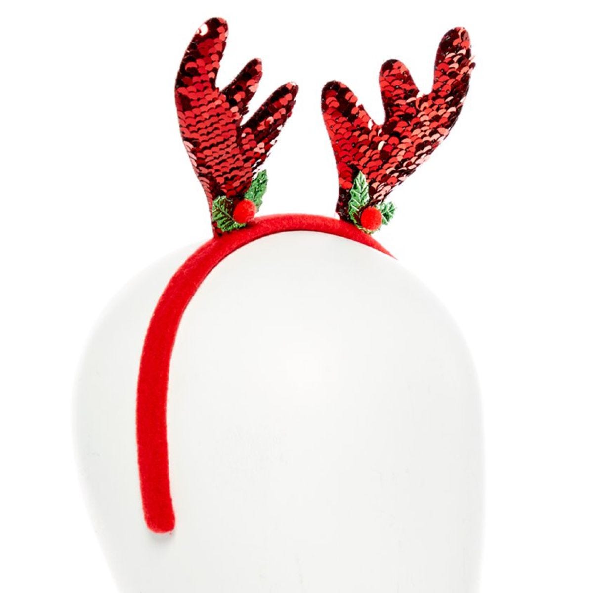 Red Sequin Reindeer Headband