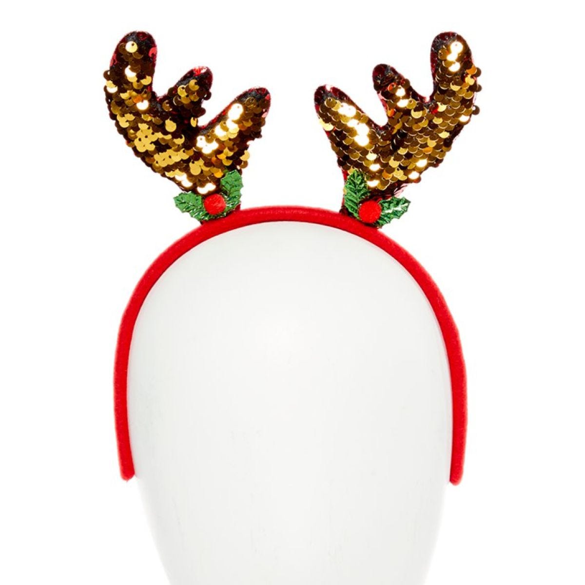 Red Sequin Reindeer Headband