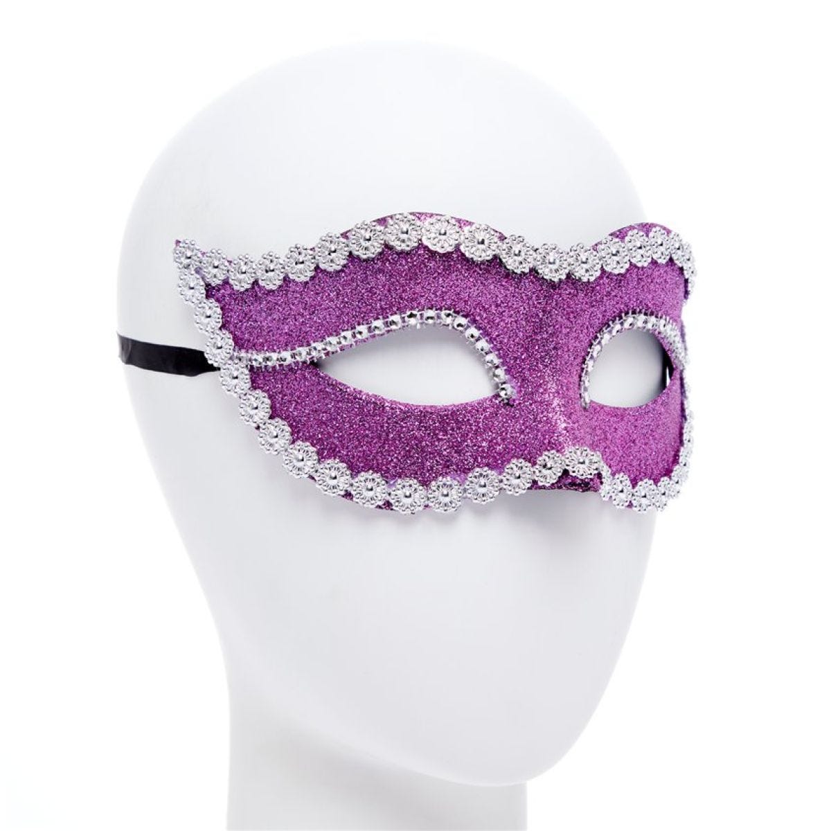 Pink Glitter Masquerade Mask