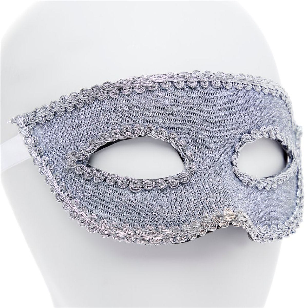 Silver Masquerade Mask with Ribbon