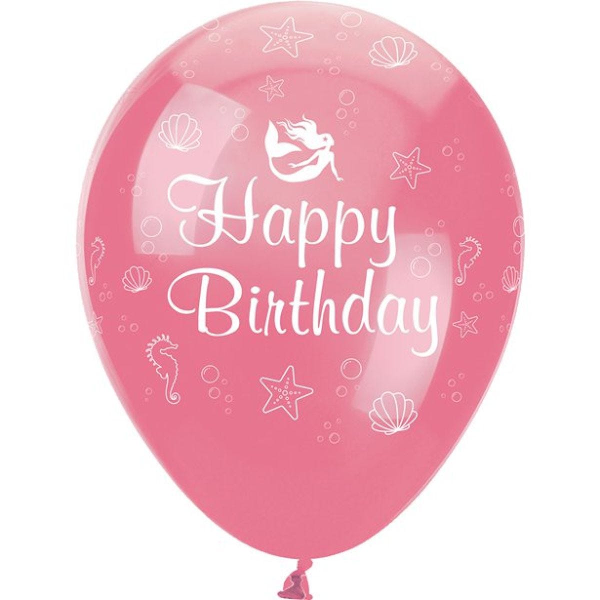 Mermaid Shine &apos;Happy Birthday&apos; Latex Balloons - 12" (6pk)