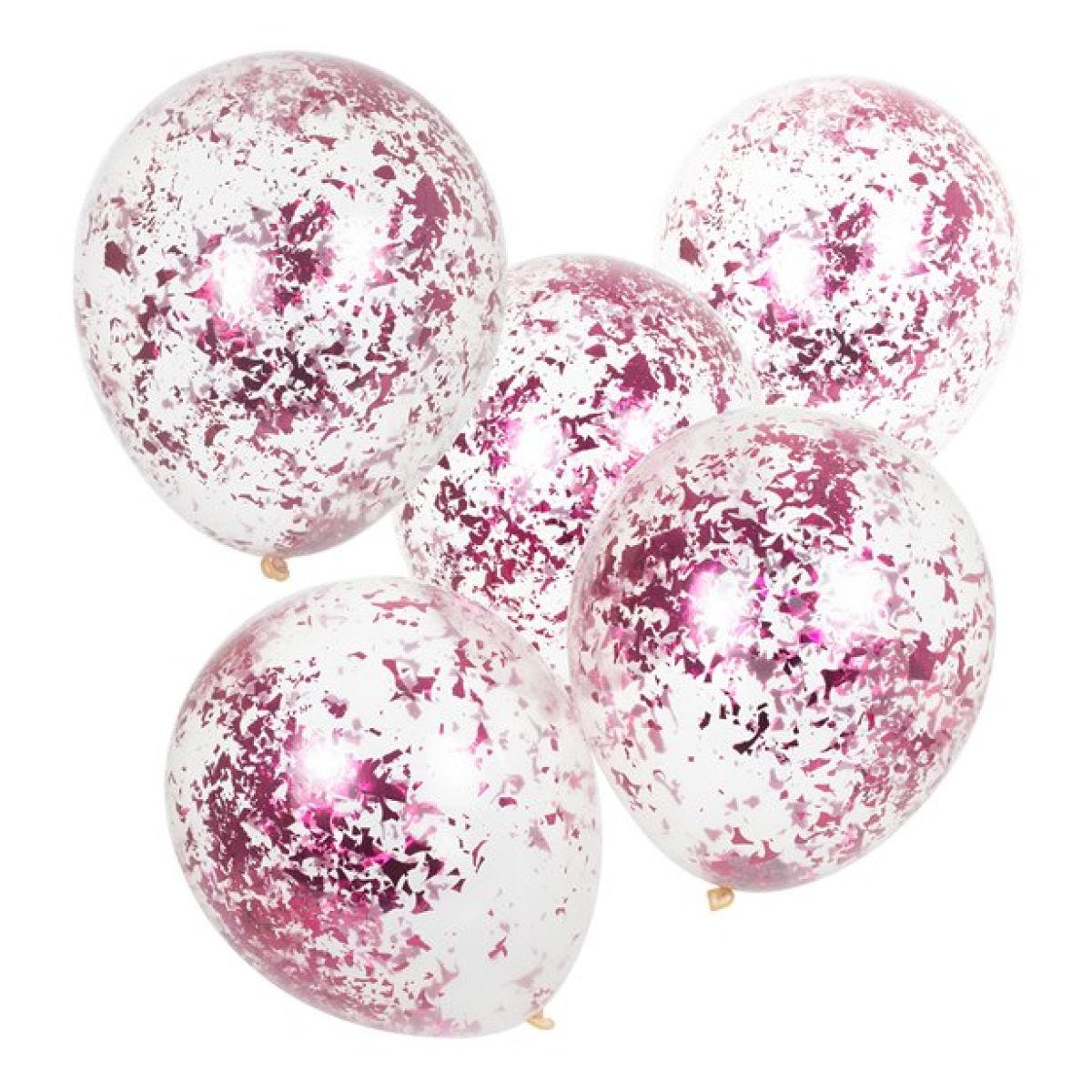 Mix It Up Pink Confetti Balloons - 12" (5pk)