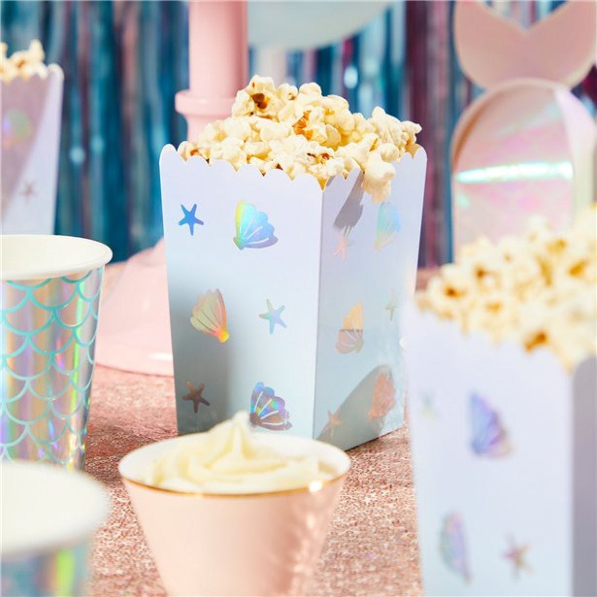 Narwhal Shell Popcorn Boxes - 12.5cm (6pk)