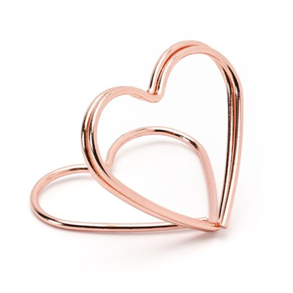 Rose Gold Heart Place Card Holders (10pk)