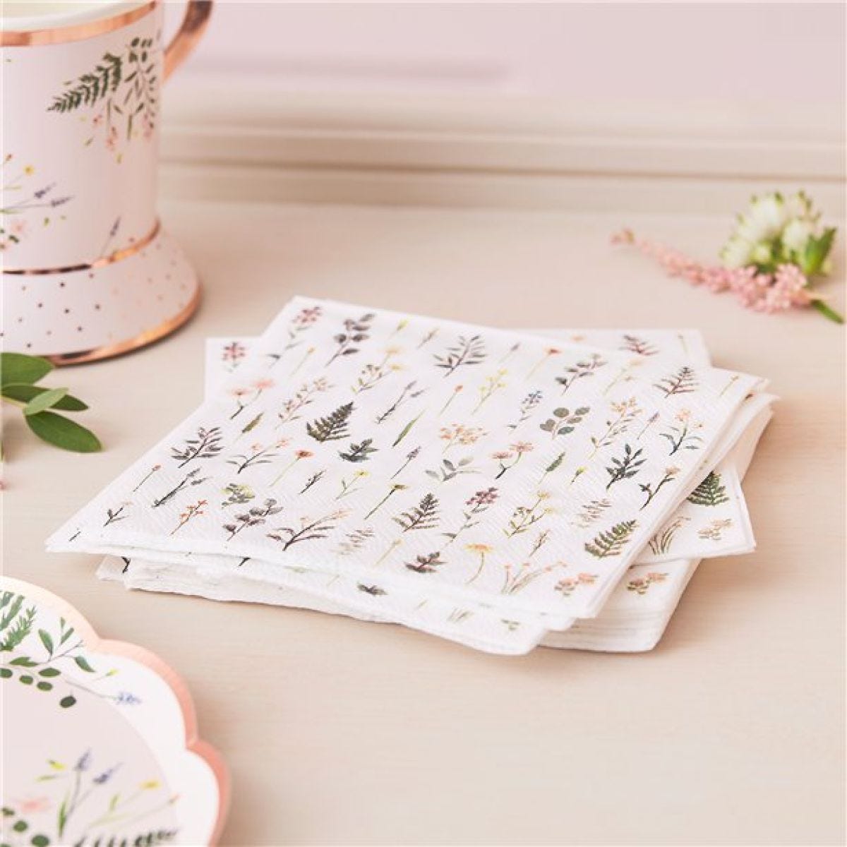 Floral Paper Cocktail Napkins - 25cm (16pk)