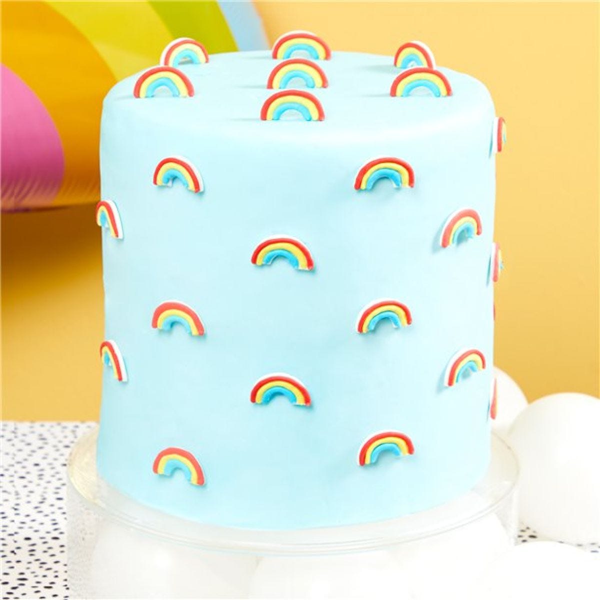 Rainbow Sugar Cake Toppers x6