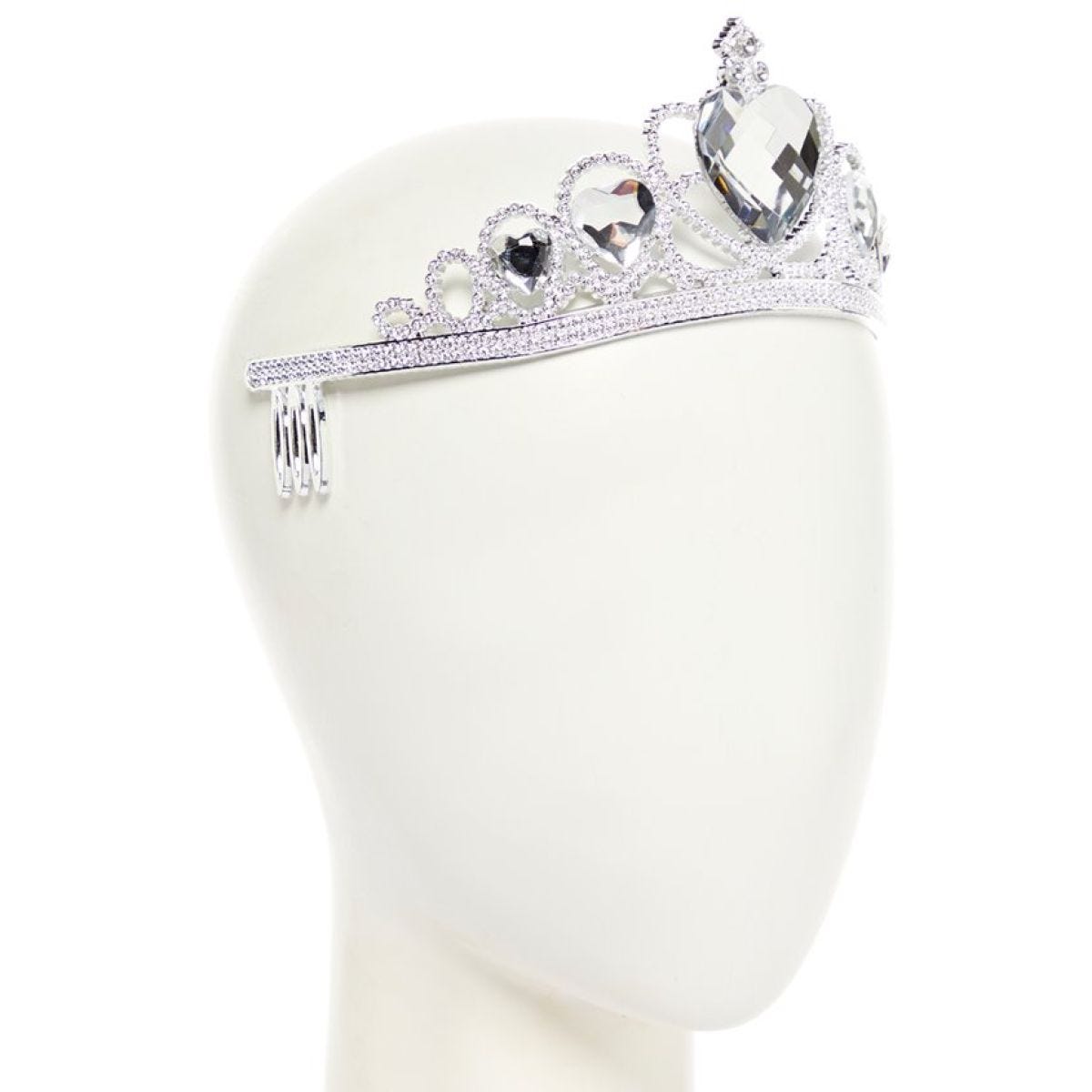 Silver  Clear Gem Tiara - Child