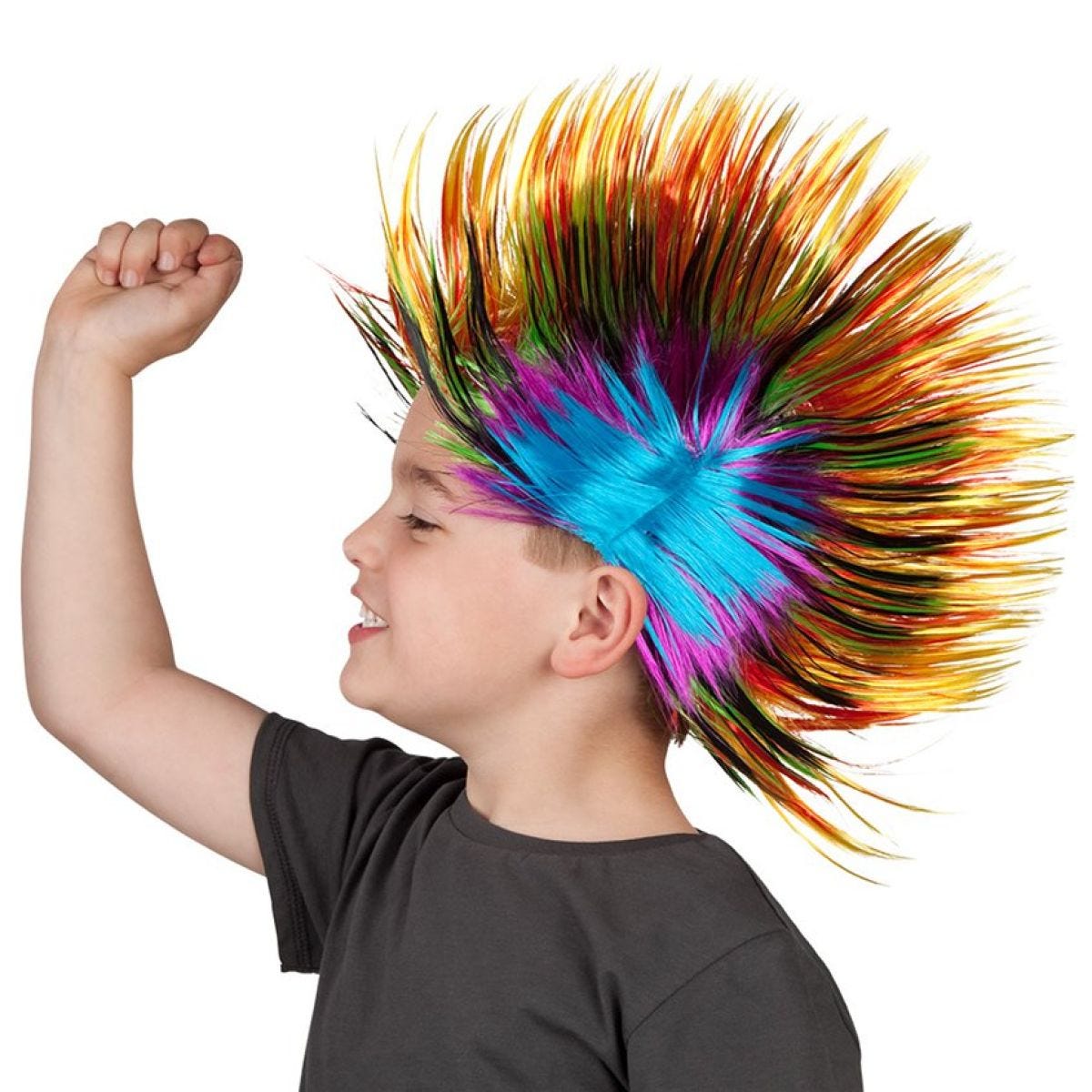Rainbow Punk Mohawk Wig