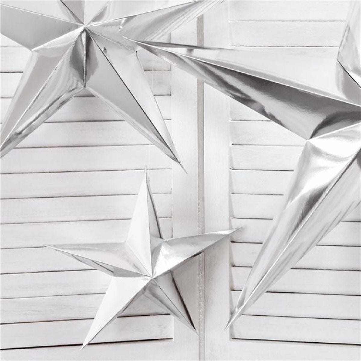 Silver Paper Star Decoration - 30cm