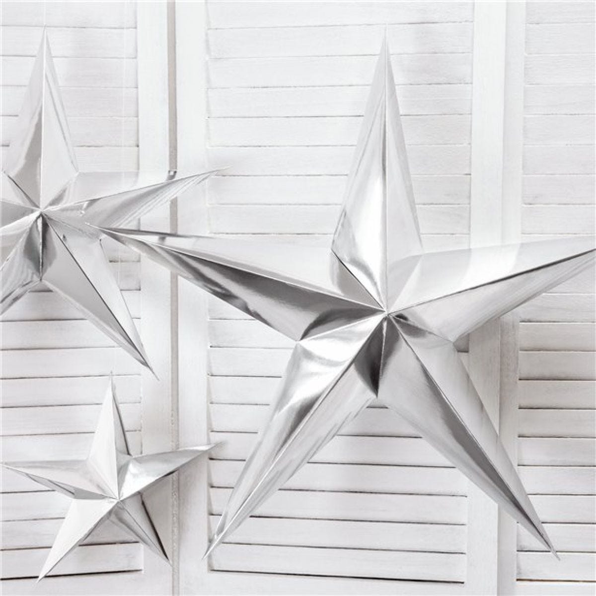 Silver Paper Star Decoration - 70cm