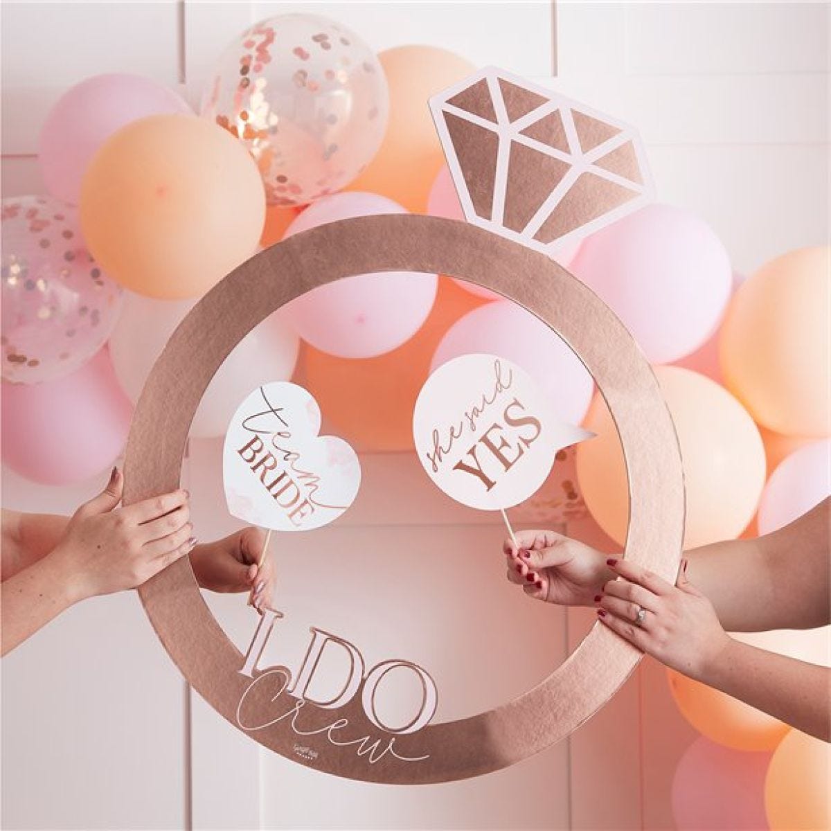 Rose Gold Hen Party Ring Photo Prop Frame