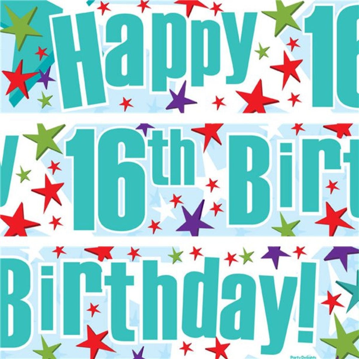 Happy 16th Birthday Paper Banners - 1m