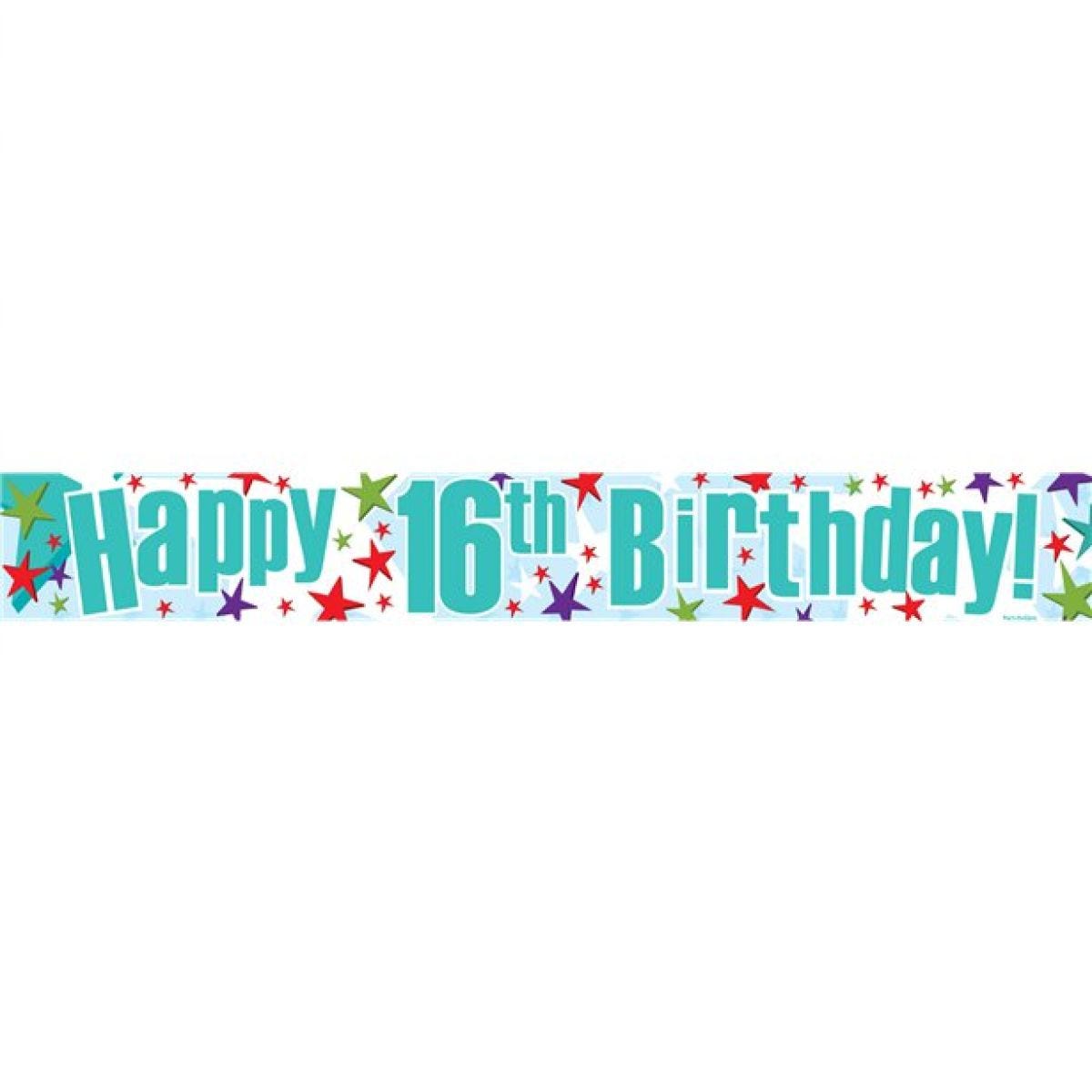 Happy 16th Birthday Paper Banners - 1m