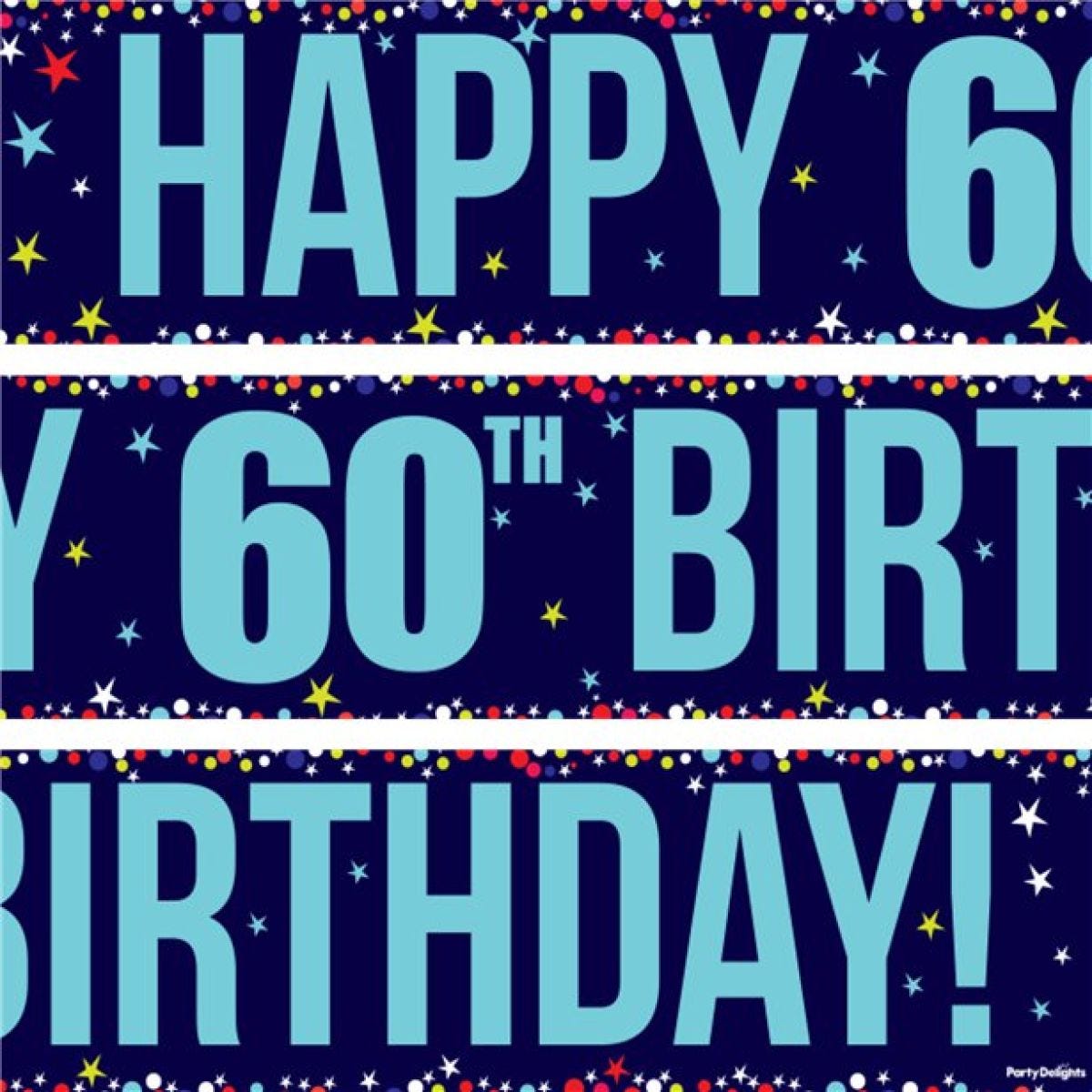 Happy 60th Birthday Paper Banners - 1m