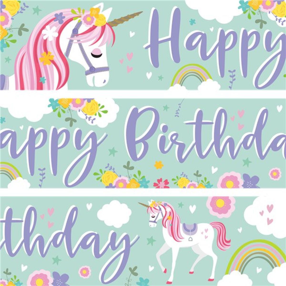 Magical Unicorn Paper Banners - 1m (3pk)