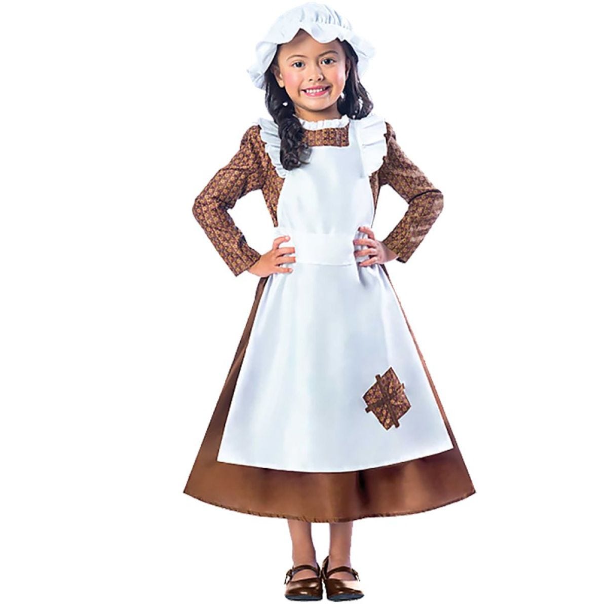 Victorian Girl Brown Dress - Child Costume