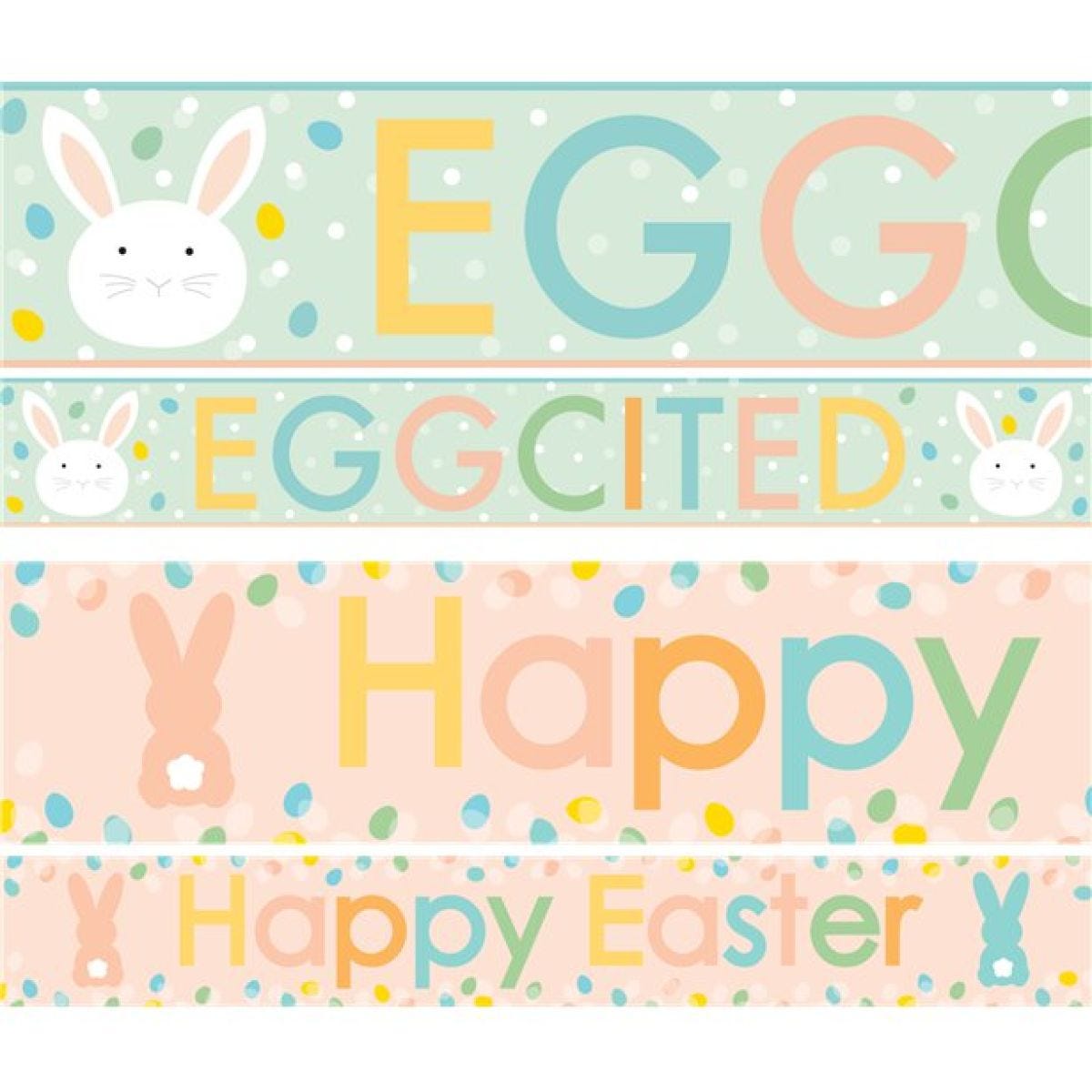 Happy Easter Eggcited Paper Banners - 1m