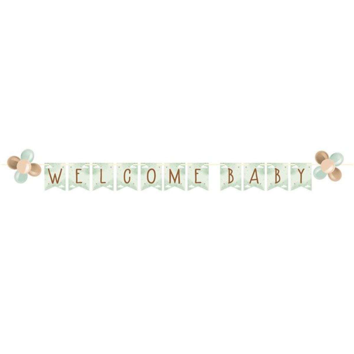 Teddy Bear &apos;Welcome Baby&apos; Paper Banner - 2.6m