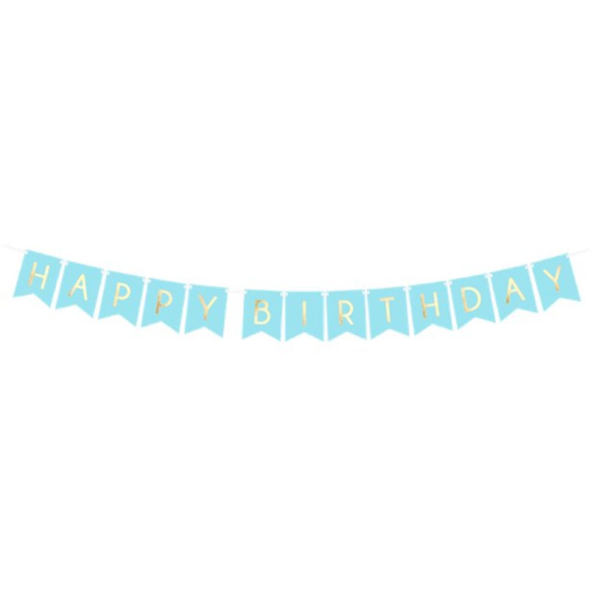 Pastel Blue & Gold Happy Birthday Banner - 1.7m