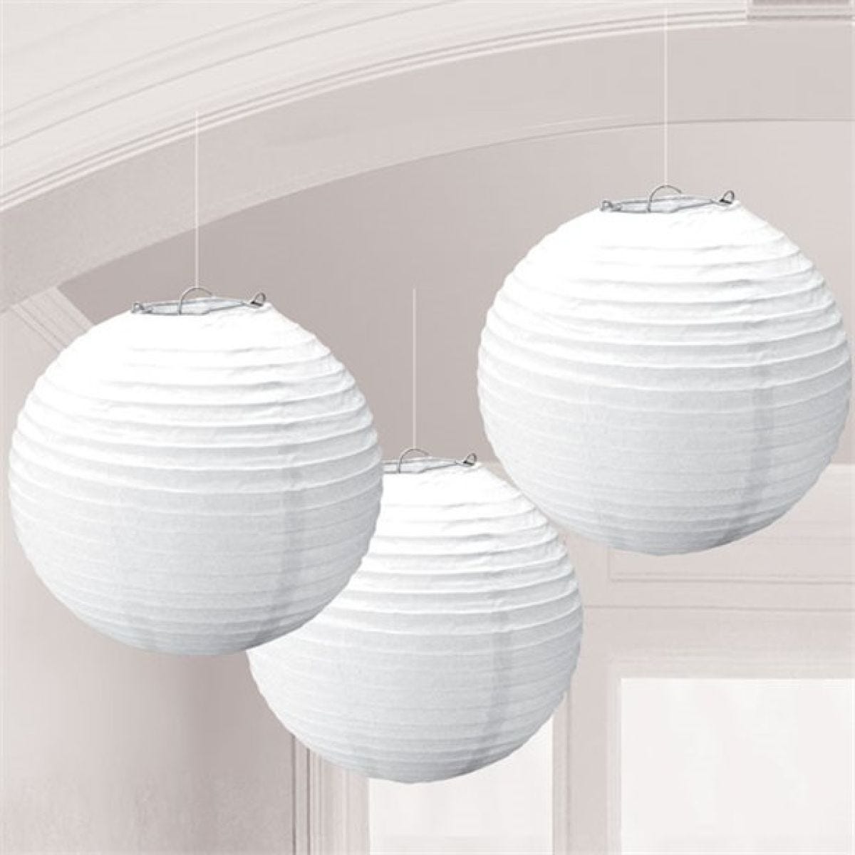 White Paper Lantern Decorations - 24cm