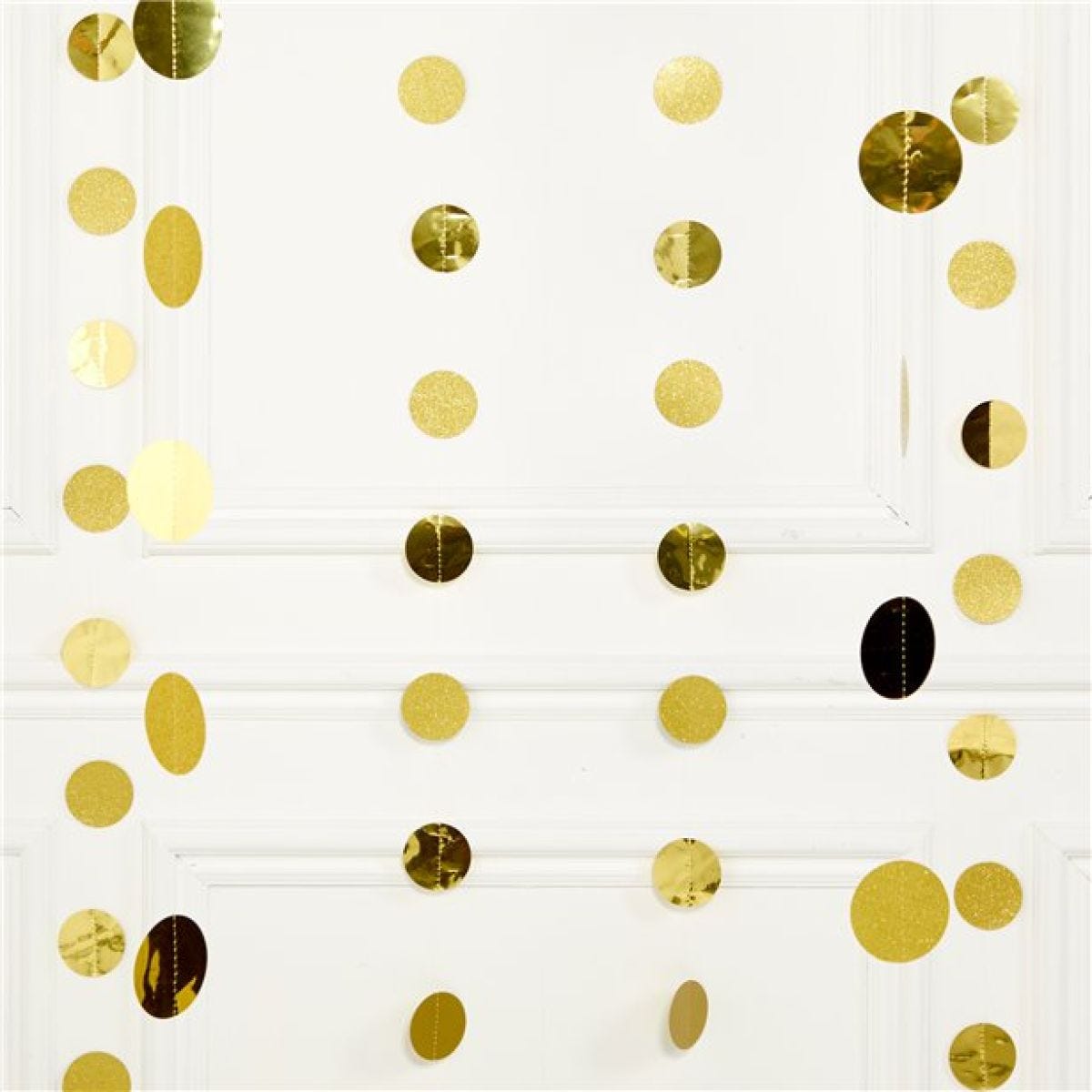 Gold Glitter Hanging String Decorations - 2.1m