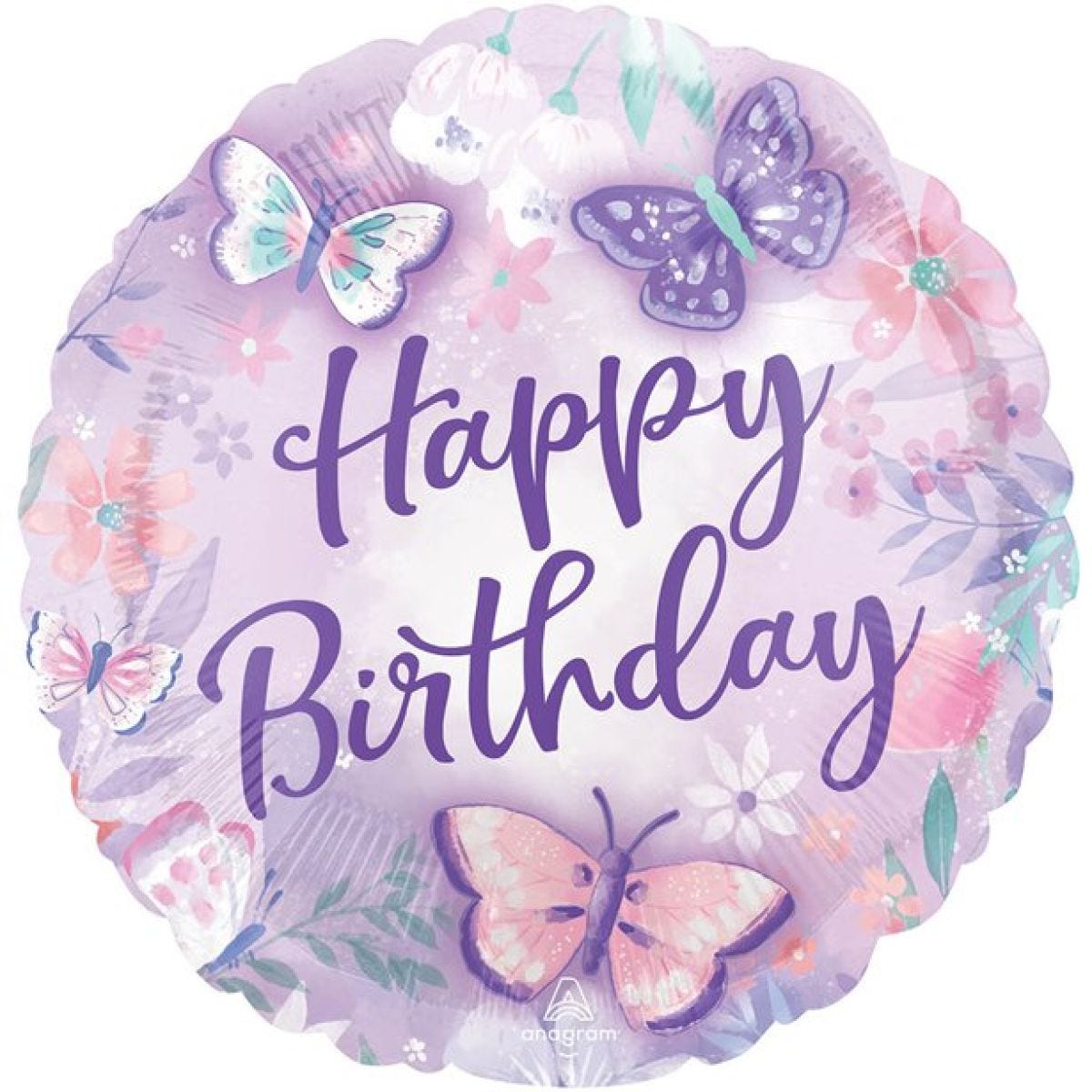 Flutter Butterfly 18" Birthday Foil Balloon