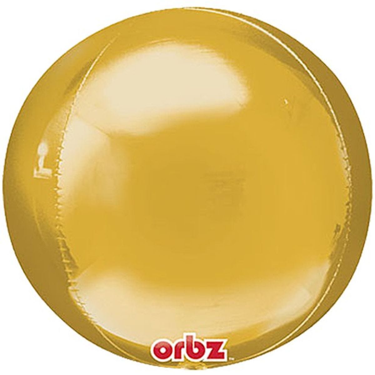 Gold Orbz Balloon - 16" Foil - Unpackaged (3pk)