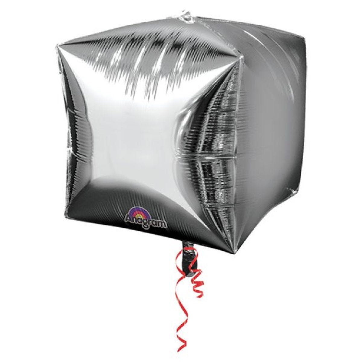 Cubez Silver Cube Shaped Balloon - 15" Foil - Unpackaged (3pk)
