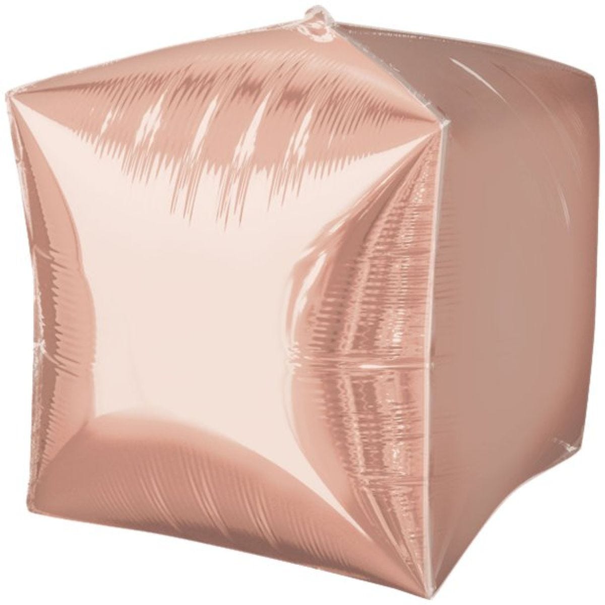 Rose Gold Cube Shaped Balloon - 15" Foil - Unpackaged