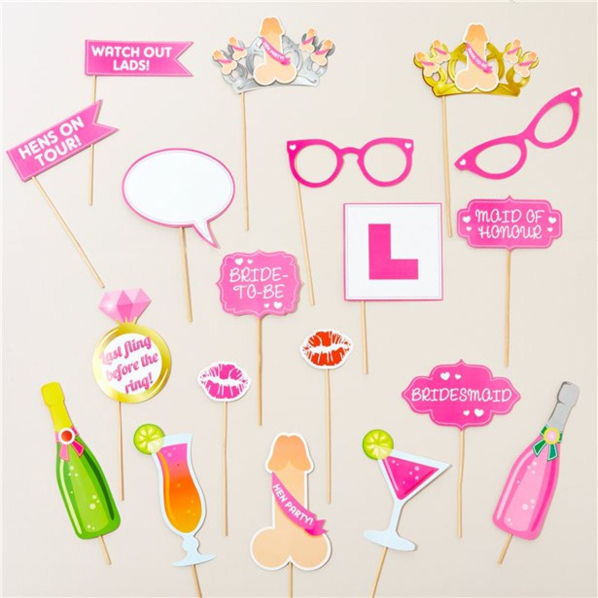 Hen Party Photo Props (20pk)