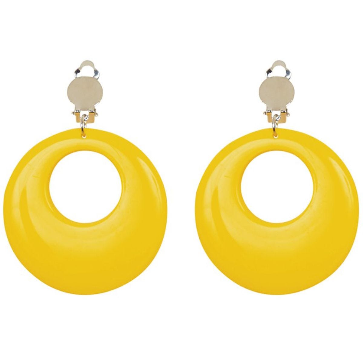 Neon Yellow 80&apos;s Earrings