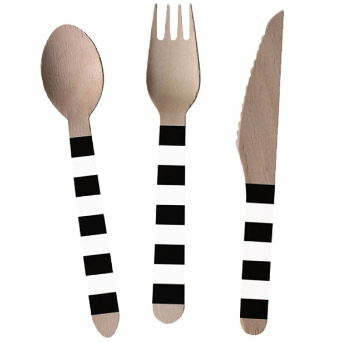 Kicker Party Wooden Cutlery Set - 24pk