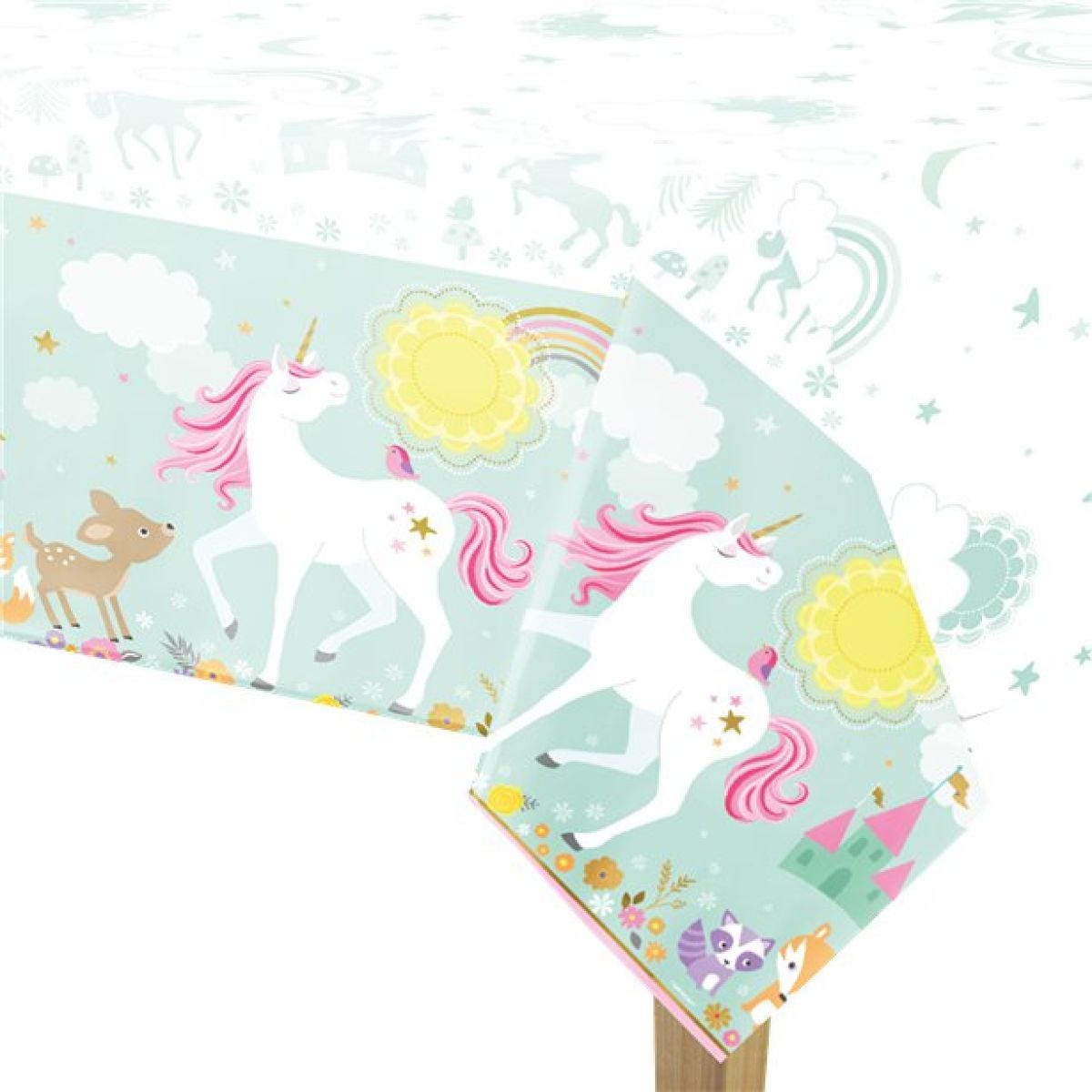 Magical Unicorn Plastic Table Cover - 1.2m x 1.8m