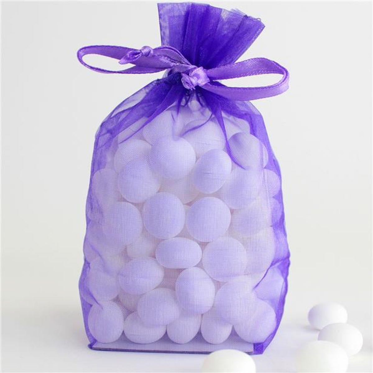 Purple Organza Bags - 15cm x 11cm