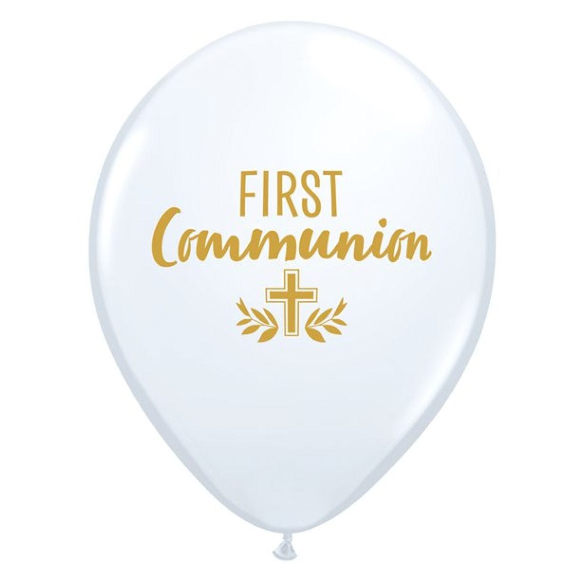 White First Communion Balloons - 11" Latex (25pk)