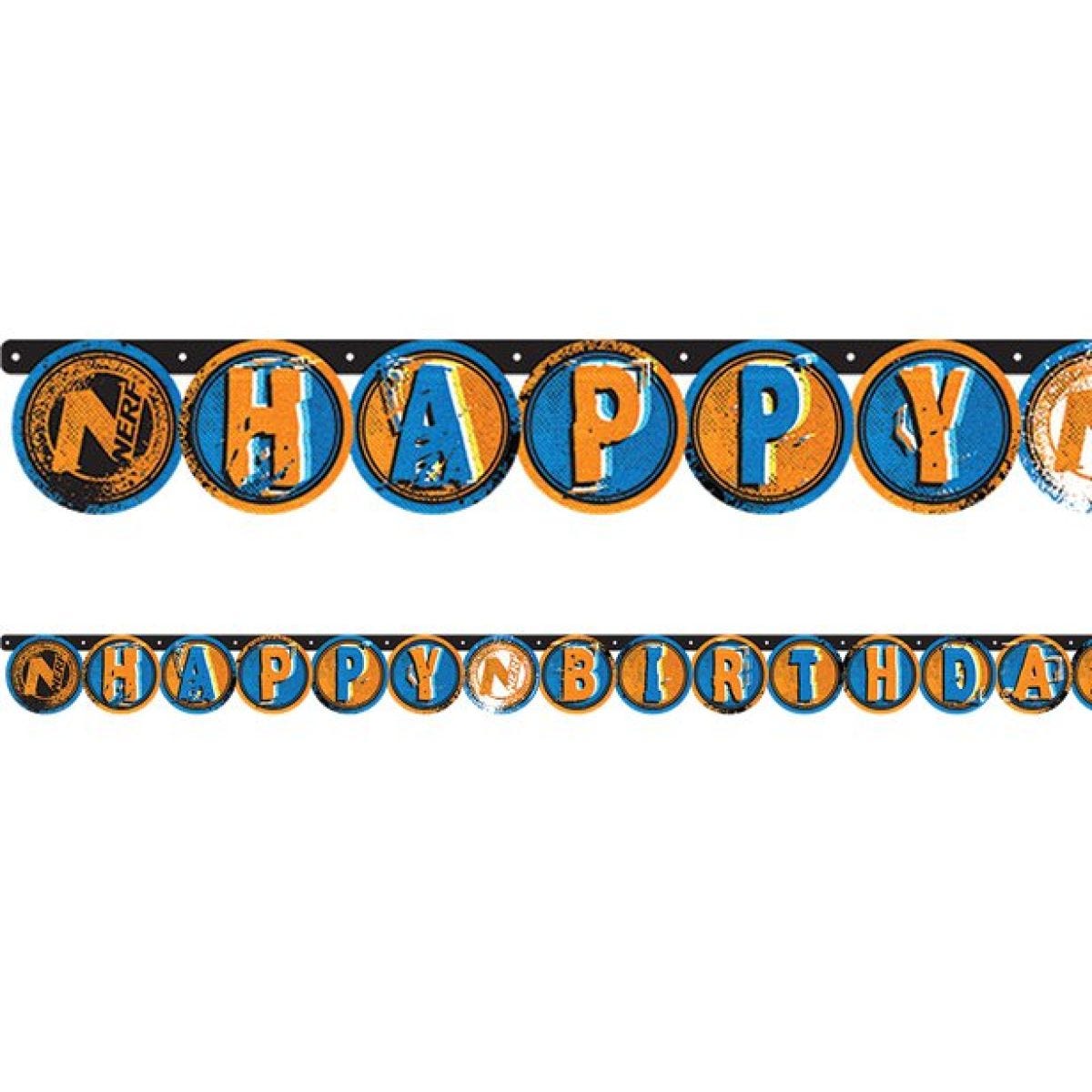 Nerf &apos;Happy Birthday&apos; Paper Banner - 2.18m