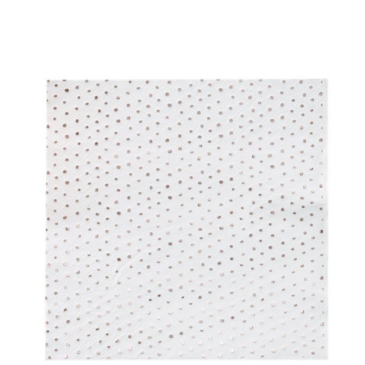 Pick & Mix Rose Gold Spotty Foiled Paper Napkins - 33cm (16pk)