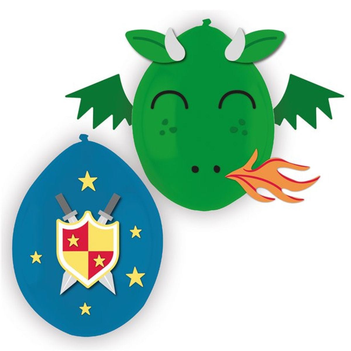 Knight 11" Latex Balloons with add ons (3pk)