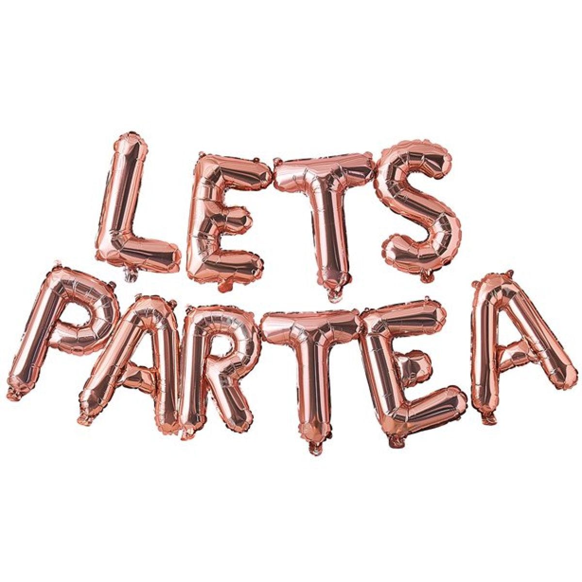 Rose Gold &apos;LETS PARTEA&apos; Balloon Bunting