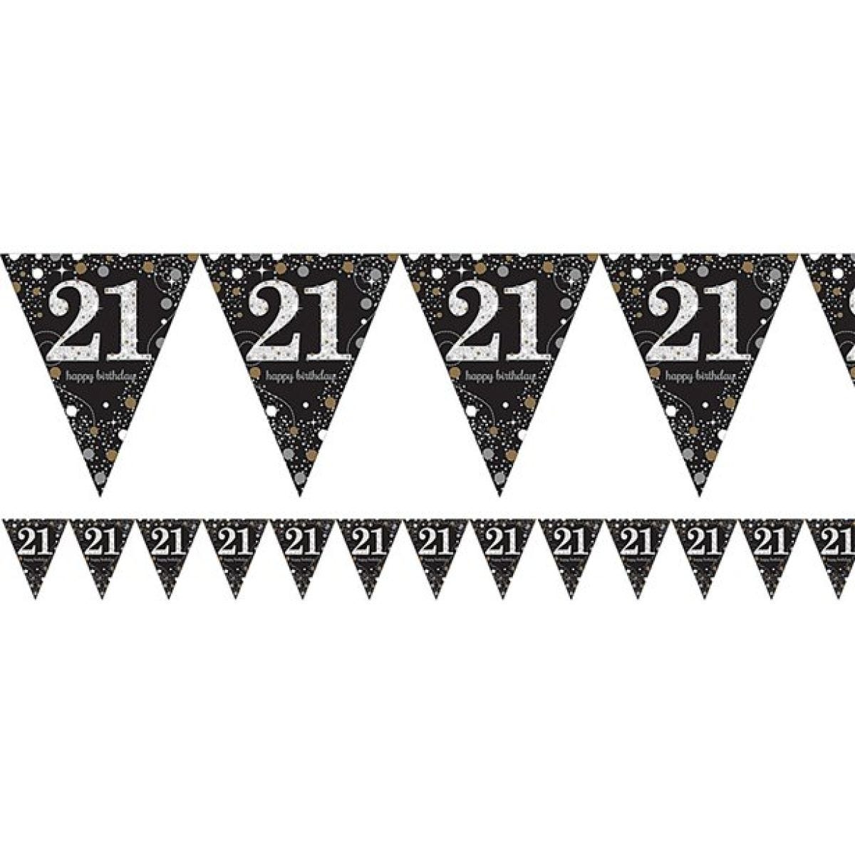 Sparkling Celebration 21st Foil Bunting - 4m