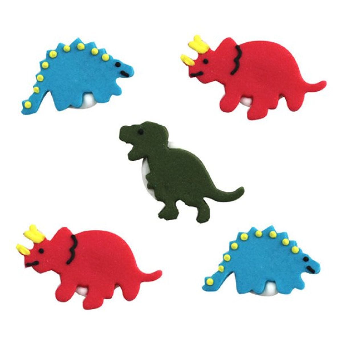 Dinosaur Sugar Cake Toppers x5