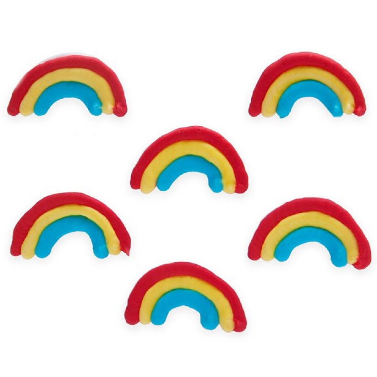 Rainbow Sugar Cake Toppers x6