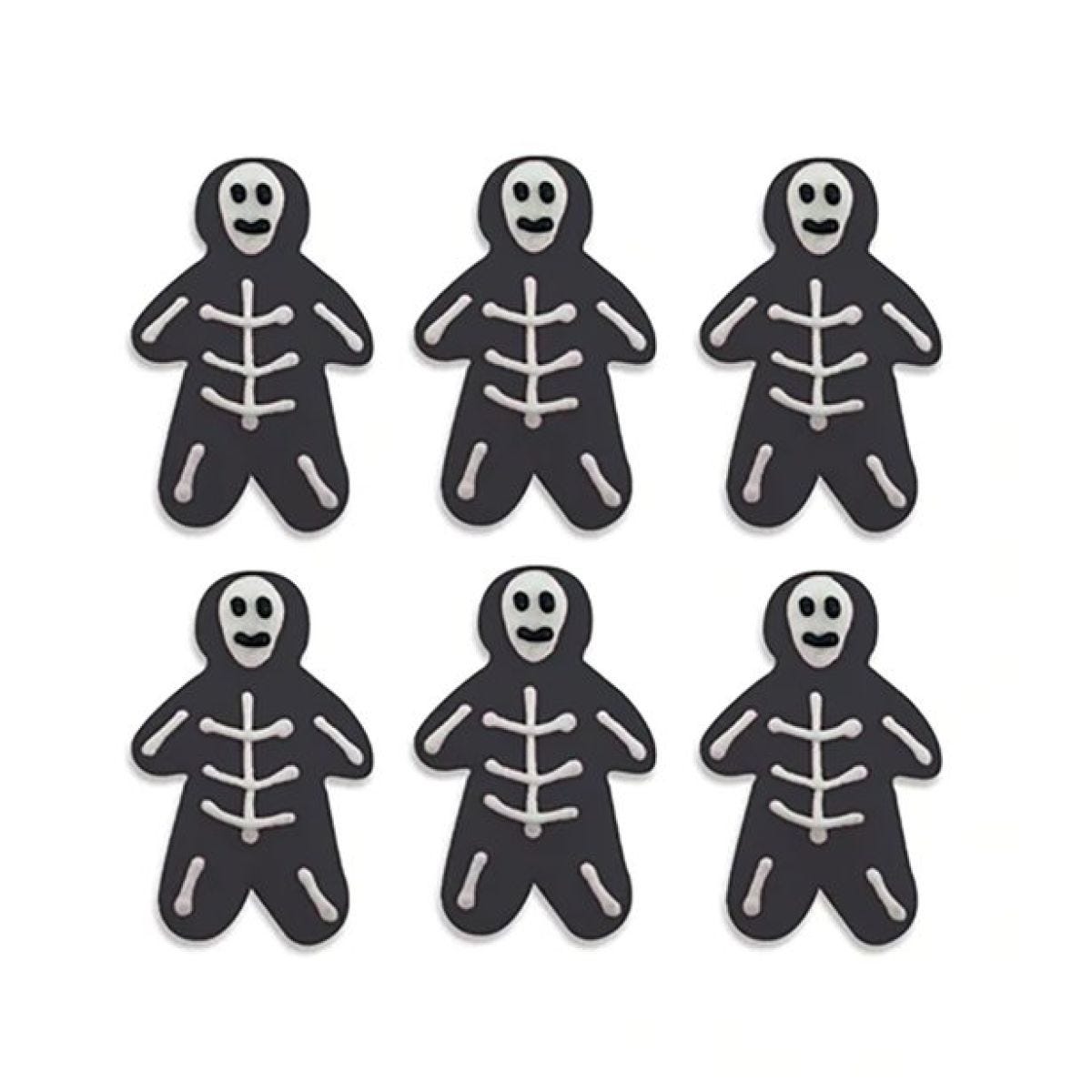 Skeleton Sugar Cake Toppers x6